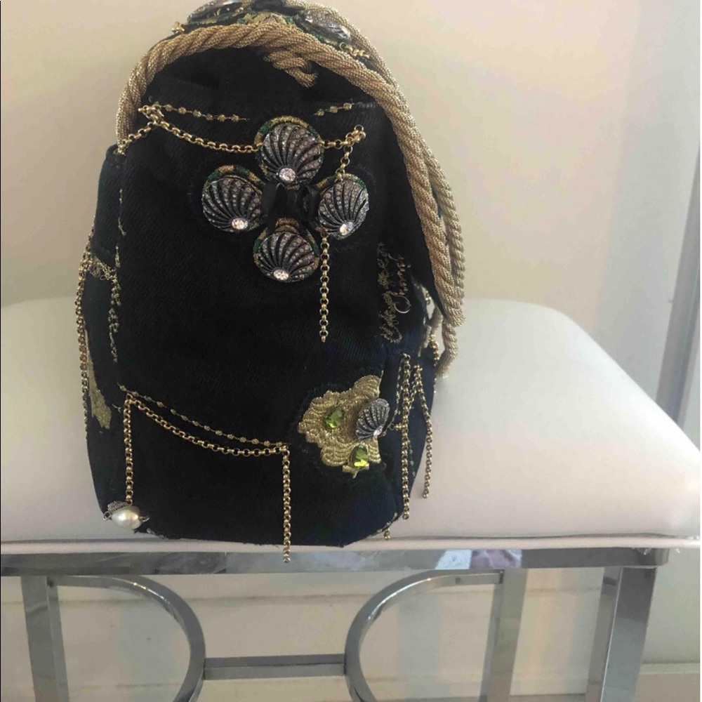 Auth CHANEL Denim Beads Pearls Jumbo Flap Bag RARE - Picture 11 of 16